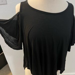 black cold shoulder top